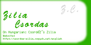 zilia csordas business card